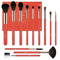 Makeup Brushes Set Professional 12Pcs Orange Make Up Brush Set Foundation Eyebrow Blush Concealer Face Powder Eye Shadows High