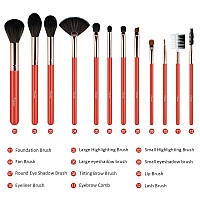 Makeup Brushes Set Professional 12Pcs Orange Make Up Brush Set Foundation Eyebrow Blush Concealer Face Powder Eye Shadows High