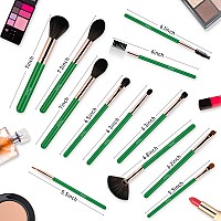 Makeup Brushes Set Professional 12Pcs Deep Green Make Up Brush Set Foundation Eyebrow Blush Concealer Face Powder Eye Shadows