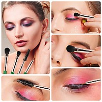 Makeup Brushes Set Professional 12Pcs Deep Green Make Up Brush Set Foundation Eyebrow Blush Concealer Face Powder Eye Shadows