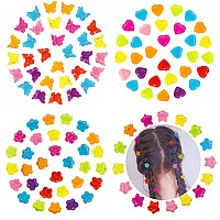 Yission Hair Clip 200 Pcs Mini Flower Star Butterfly Heart Claw Clips Plastic Spring For Girls Women School Party Gifts Ass