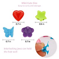 Yission Hair Clip 200 Pcs Mini Flower Star Butterfly Heart Claw Clips Plastic Spring For Girls Women School Party Gifts Ass