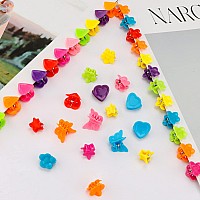 Yission Hair Clip 200 Pcs Mini Flower Star Butterfly Heart Claw Clips Plastic Spring For Girls Women School Party Gifts Ass