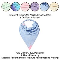 6 Pack Hair Scarf Headband For Women Elastic Hair Kerchief Boho Large Triangle Bandana Head Scarf With Clips Non Slip Tie Dye