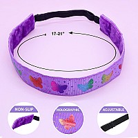 Frog Sac 6 Butterfly Headbands For Girls Adjustable No Slip Glitter Hair Bands For Kids Cute Little Girl Sports Head Bands Sp