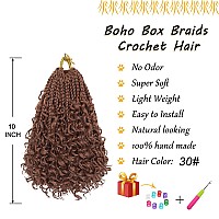 Boho Box Braids Crochet Hair For Women 10 Inch 7Packs Goddess Box Braids With Curly Ends 3X Short Bob Crochet Braids For Kids Br