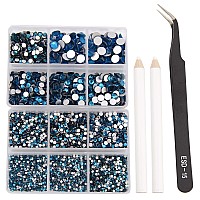 Ncb 8000Pcs Non Hotfix Rhinestones 10 Sizes Flatback Crystal Glass Rhinestones With Tweezers And Picking Pen For Nail Art Clothe