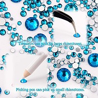 Ncb 8000Pcs Non Hotfix Rhinestones 10 Sizes Flatback Crystal Glass Rhinestones With Tweezers And Picking Pen For Nail Art Clothe