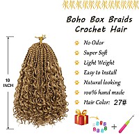 Boho Box Braids Crochet Hair For Women 10 Inch 7 Packs Goddess Box Braids With Curly Ends 3X Short Bob Crochet Braids For Kids S