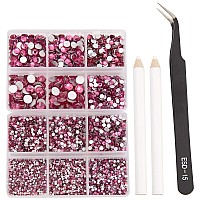 Ncb 8000Pcs Non Hotfix Rhinestones 10 Sizes Flatback Crystal Glass Rhinestones With Tweezers And Picking Pen For Nail Art Clothe