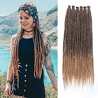 Leeven Thin 24 Inch Dreadlock Extensions 20 Strands Single Ended Ombre Honey Blonde Dreads Reggae Crochet Braiding Hair 06 Cm W