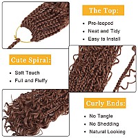 Goddess Box Braids Crochet Hair For Woman 12 Inch 7 Packs Short Prelooped Crochet Box Braids Curly Ends Bohemian Hippie Braids