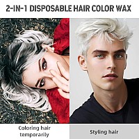 White Hair Color Wax Pomades 423 Oz Natural Hair Coloring Wax Material Disposable Hair Styling Clays Ash For Cosplay Party