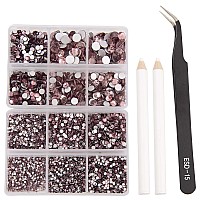 Ncb 8000Pcs Non Hotfix Rhinestones 10 Sizes Flatback Crystal Glass Rhinestones With Tweezers And Picking Pen For Nail Art Clothe