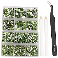 Ncb 8000Pcs Non Hotfix Rhinestones 10 Sizes Flatback Crystal Glass Rhinestones With Tweezers And Picking Pen For Nail Art Clothe