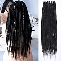 Leeven Thin 36 Inch Dreadlock Extensions 06 Cm Width 20 Strands Natural Black Soft Hippie Se Dreads Synthetic Loc Extensions Ha