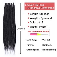 Leeven Thin 36 Inch Dreadlock Extensions 06 Cm Width 20 Strands Natural Black Soft Hippie Se Dreads Synthetic Loc Extensions Ha