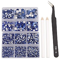 Ncb 8000Pcs Non Hotfix Rhinestones 10 Sizes Flatback Crystal Glass Rhinestones With Tweezers And Picking Pen For Nail Art Clothe