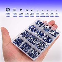 Ncb 8000Pcs Non Hotfix Rhinestones 10 Sizes Flatback Crystal Glass Rhinestones With Tweezers And Picking Pen For Nail Art Clothe