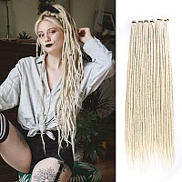 Leeven 24 Inch Blonde Synthetic Dreadlock Extensions 20 Strands 06 Cm Width Single Ended Crochet Dreads Reggae Style Braiding H