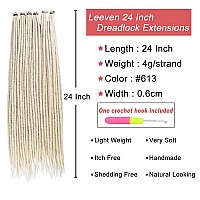 Leeven 24 Inch Blonde Synthetic Dreadlock Extensions 20 Strands 06 Cm Width Single Ended Crochet Dreads Reggae Style Braiding H