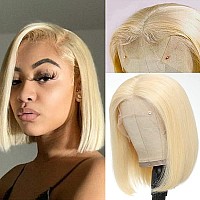 Ainmeys Hair 613 Blonde Short Bob Wigs 13X4 Lace Front Wigs Human Hair Straight Bob Wigs Brazilian Virginhuman Hair Wigs For Bla