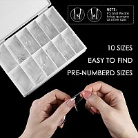 Wellquinn Short Coffin Nails Full Cover Fake Nails Clear Acrylic Nails Coffin Shaped Ballerina Nails Tips 120Pcs False Nail Arti