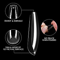 Wellquinn Short Coffin Nails Full Cover Fake Nails Clear Acrylic Nails Coffin Shaped Ballerina Nails Tips 120Pcs False Nail Arti