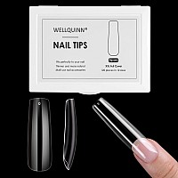 Wellquinn Xxl Square Nail Tips Full Cover Extra Long Fake Nails Clear Acrylic Nail Tips 120Pcs False Nail Artificial Nails With