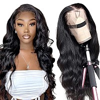 Body Wave Lace Front Wigs Human Hair for Women Brazilian Body Wave Human Hair Wigs Pre Plucked Hairline 180 Density Natural color 13x4 Lace Frontal Wigs 24 inch