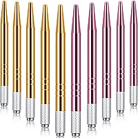 10 Pieces Microblading Pens Manual Eyebrow Pens Microblade Pen Aluminum Microblading Hand Tools Light Manual Microblade Tool Microblade Holder for Makeup Supplies Salons,2 Colors(Pink, Gold)