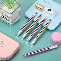 10 Pieces Microblading Pens Manual Eyebrow Pens Microblade Pen Aluminum Microblading Hand Tools Light Manual Microblade Tool Microblade Holder for Makeup Supplies Salons,2 Colors(Pink, Gold)