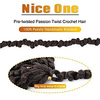 Nice One Pretwisted Passion Twist Hair 8 Inch Short Passion Twist Crochet Hair For Women 8 Packs Prelooped Braiding Hair Synt