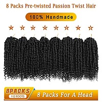 Nice One Pretwisted Passion Twist Hair 8 Inch Short Passion Twist Crochet Hair For Women 8 Packs Prelooped Braiding Hair Synt