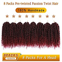 Nice One Pretwisted Passion Twist Hair 8 Inch Short Passion Twist Crochet Hair For Women 8 Packs Prelooped Braiding Hair Synt