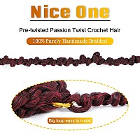 Nice One Pretwisted Passion Twist Hair 8 Inch Short Passion Twist Crochet Hair For Women 8 Packs Prelooped Braiding Hair Synt