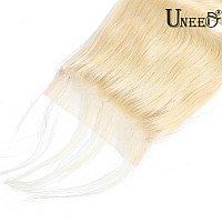 Uneed 613 Closure 4X4 Closure Blonde Closure 14 Inch 613 Body Wave Closure 12A Brazilian Virgin Remy Human Hair Closure Transpar