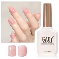 Gaoy Sheer Pink Nude Gel Nail Polish 16Ml Jelly Neutral Peach Translucent Color 1355 Uv Light Cure Gel Polish For Nail Art Diy