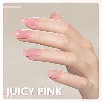 Gaoy Sheer Pink Nude Gel Nail Polish 16Ml Jelly Neutral Peach Translucent Color 1355 Uv Light Cure Gel Polish For Nail Art Diy