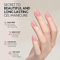 Gaoy Sheer Pink Nude Gel Nail Polish 16Ml Jelly Neutral Peach Translucent Color 1355 Uv Light Cure Gel Polish For Nail Art Diy