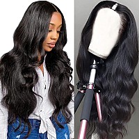 Dosacia V Part Wigs Human Hair Body Wave Brazilian Virgin Human Hair Wigs For Black Women Upgrade U Part Wigs Glueless Wigs Human Hair Glueless Full Head Clip In Half Wig V Shape Wigs No Leave Out Lace Front Wigs 150% Density Natural Color 30Inch