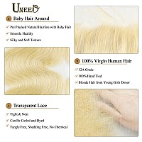 Uneed 613 Closure 4X4 Closure Blonde Closure 12 Inch 613 Body Wave Closure 12A Brazilian Virgin Remy Human Hair Closure Transpar