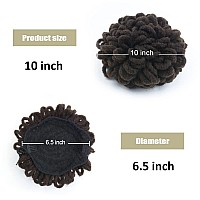 Kgbfass 10Inch Dreadlock Buns Loc Petal Bun Large Braided Locs Drawstring Ponytail Curly Dreadlock Faux Locs Chignon Scrunchies