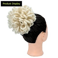 Kgbfass Blonde Loc Buns For Black Women Drawstring Ponytail Loc Petal Bun Curly Locs Ponytail Dreadlock Buns Faux Locs Ponytails