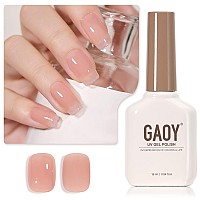 Gaoy Sheer Nude Gel Nail Polish 16Ml Jelly Natural Pink Translucent Color 1301 Uv Light Cure Gel Polish For Nail Art Diy Manicu