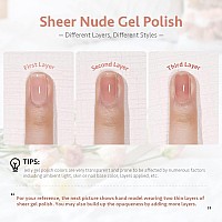 Gaoy Sheer Nude Gel Nail Polish 16Ml Jelly Natural Pink Translucent Color 1301 Uv Light Cure Gel Polish For Nail Art Diy Manicu