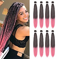 8 Pack Ombre Braiding Hair Pre Stretched 26 100Gpack Premium Kanekalon Pre Stretched Braiding Hair Extensions Professional