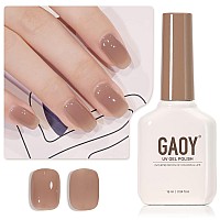 Gaoy Jelly Brown Gel Nail Polish 16Ml Sheer Natural Translucent Color 1004 Uv Light Cure Gel Polish For Nail Art Diy Manicure A