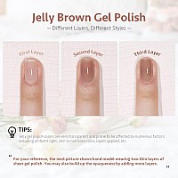 Gaoy Jelly Brown Gel Nail Polish 16Ml Sheer Natural Translucent Color 1004 Uv Light Cure Gel Polish For Nail Art Diy Manicure A