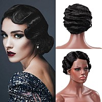 Bybrana Hair Short Finger Wavy Wig Curly Black Cute Nuna Wig Real Retro African Black Wigs For Women Mommy Wig Is Looks Natural